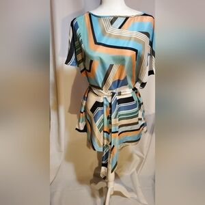 Tommy Bahama Multicolor Chevron Tunic With Belt